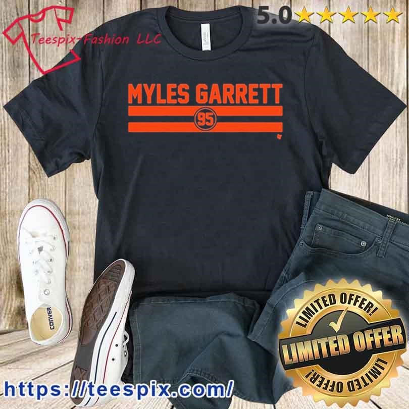 Myles Garrett Name Number Stripe Shirt - Shibtee Clothing