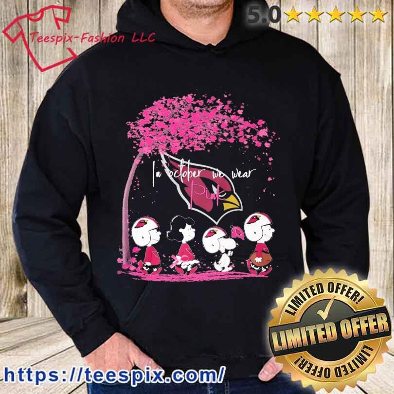 Peanuts Characters Arizona Cardinals In October We Wear Pink Shirt -  Teespix - Store Fashion LLC