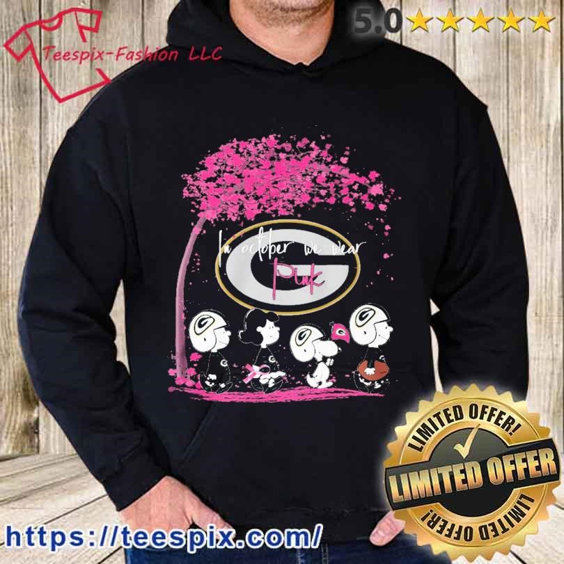 Peanuts Characters Green Bay Packers In October We Wear Pink Shirt -  Teespix - Store Fashion LLC