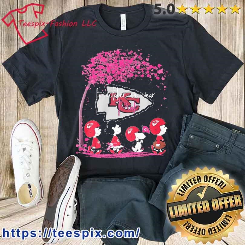 Peanuts Characters Kansas City Chiefs In October We Wear Pink Shirt -  Teespix - Store Fashion LLC