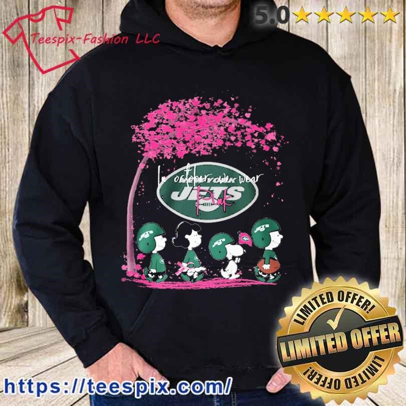 The Peanuts Characters New York Jets In October We Wear Pink Shirt