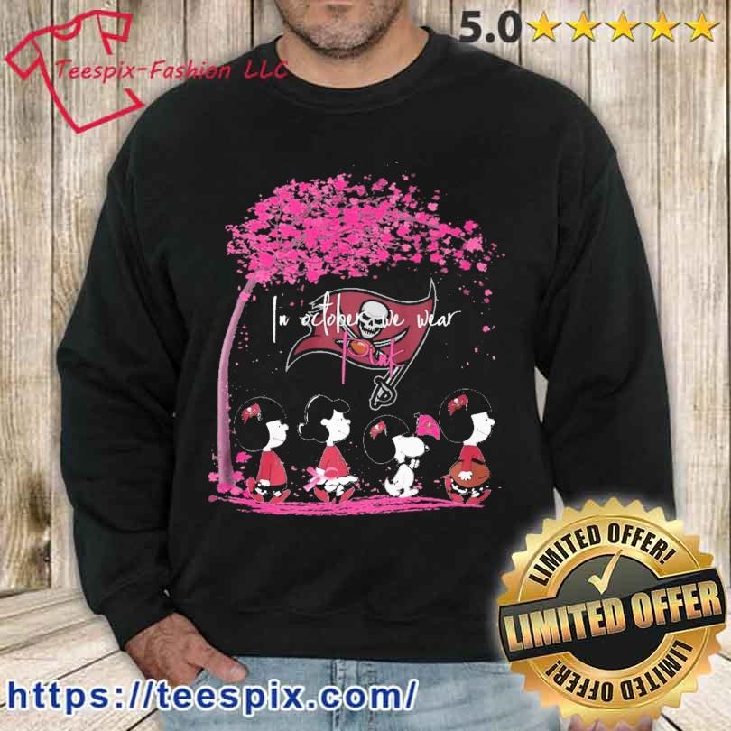 Peanuts Characters Tampa Bay Buccaneers In October We Wear Pink Shirt,  hoodie, sweater, long sleeve and tank top