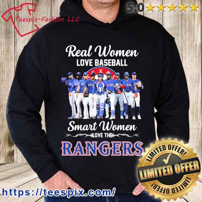 Real Women Love Baseball Smart Women Love The Texas Rangers 2023 Shirt