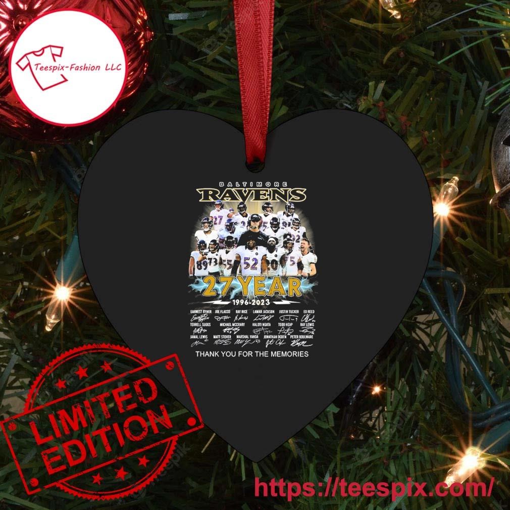 Baltimore Ravens 27 Years 1966-2023 Thank You For The Memories Signatures  Ornament - Teespix - Store Fashion LLC