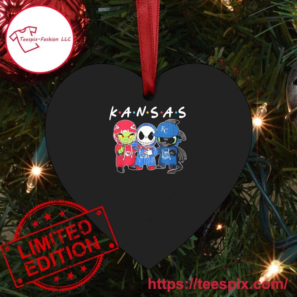 Chibi Grinch Kansas City Chiefs Chibi Jack Skellington Kansas Jayhawks And  Chibi Toothless Kansas City Royals Ornament - Teespix - Store Fashion LLC