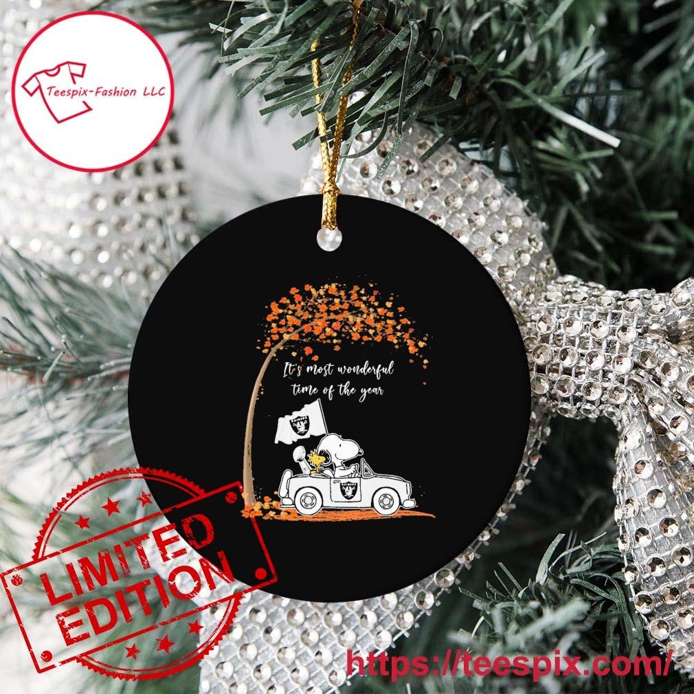 Las Vegas Raiders Merry Christmas Circle Ornament