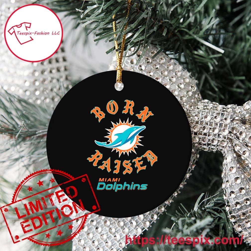 Miami Dolphins Merry Christmas Circle Ornament