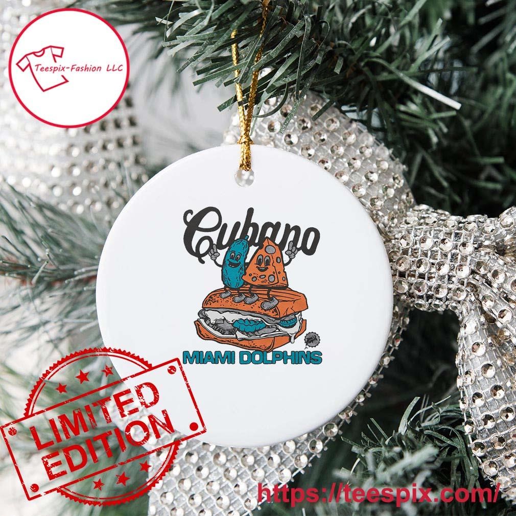 Miami Dolphins Merry Christmas Circle Ornament