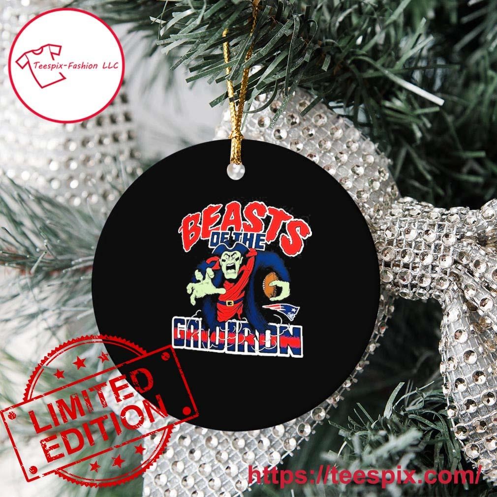 New England Patriots Merry Christmas Circle Ornament