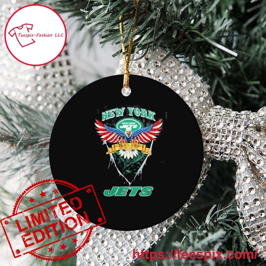 New York Jets Merry Christmas Circle Ornament