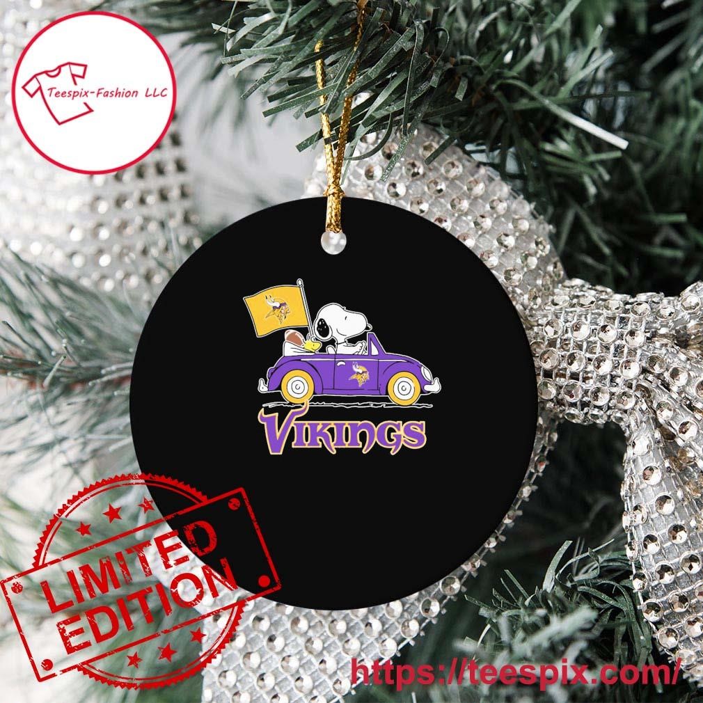 Peanuts Snoopy And Woodstock Minnesota Vikings On Car Ornament - Teespix -  Store Fashion LLC