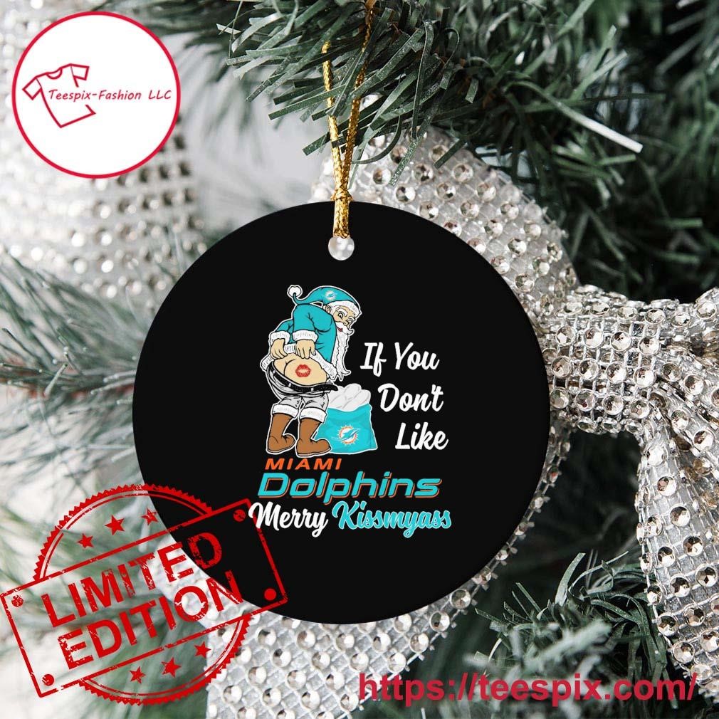 Miami Dolphins Merry Christmas Circle Ornament