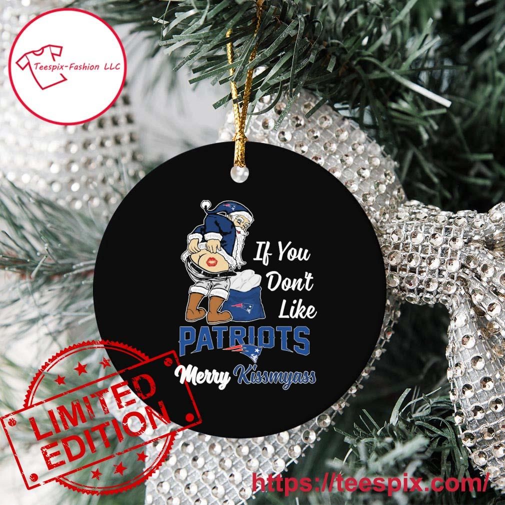 New England Patriots Merry Christmas Circle Ornament