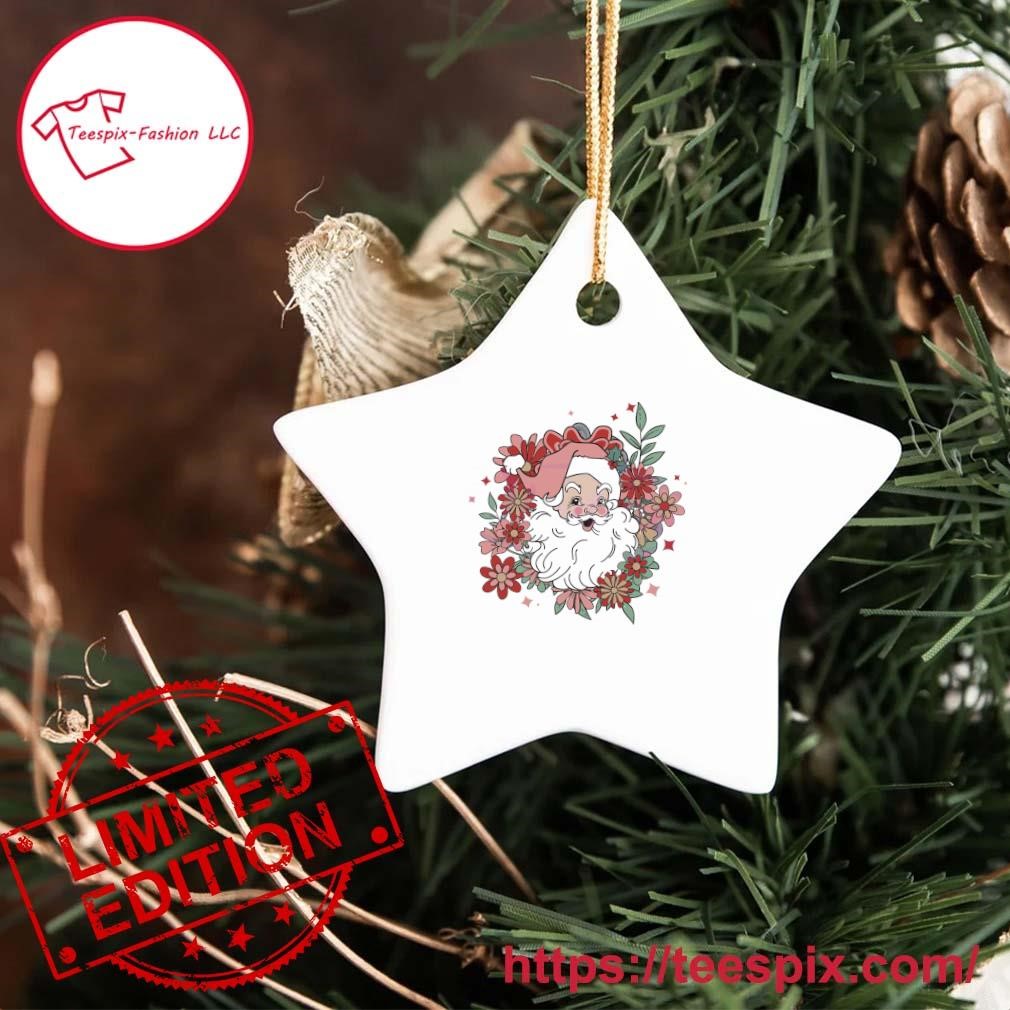 Vintage Floral Santa Claus Christmas Ornament - Teespix - Store