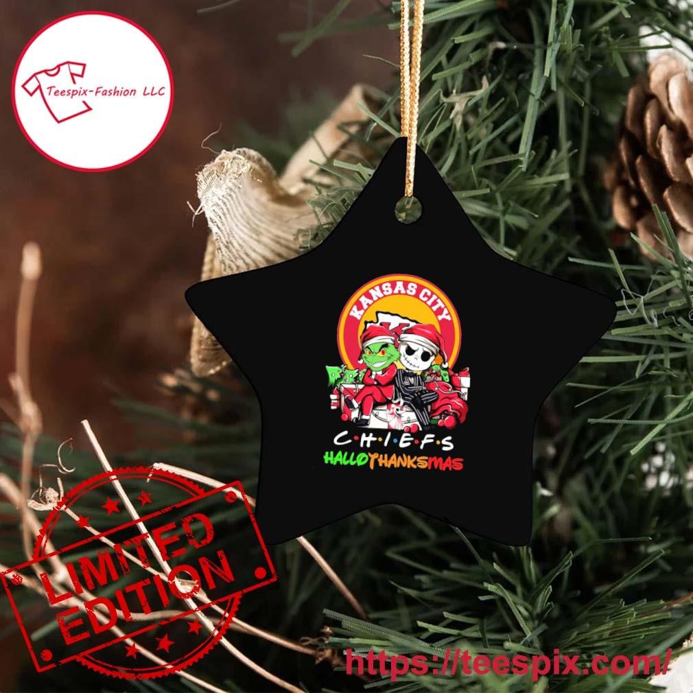 Grinch and Jack Skellington Kansas City Chiefs HalloThankMas shirt