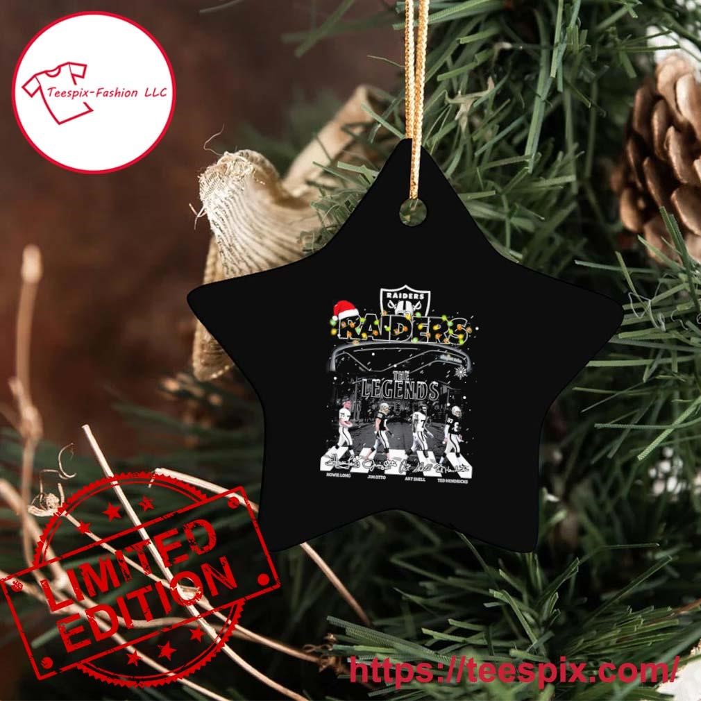 Merry Christmas Las Vegas Raiders The Legends Abbey Road Signatures Ornament  Custom Name - Teespix - Store Fashion LLC