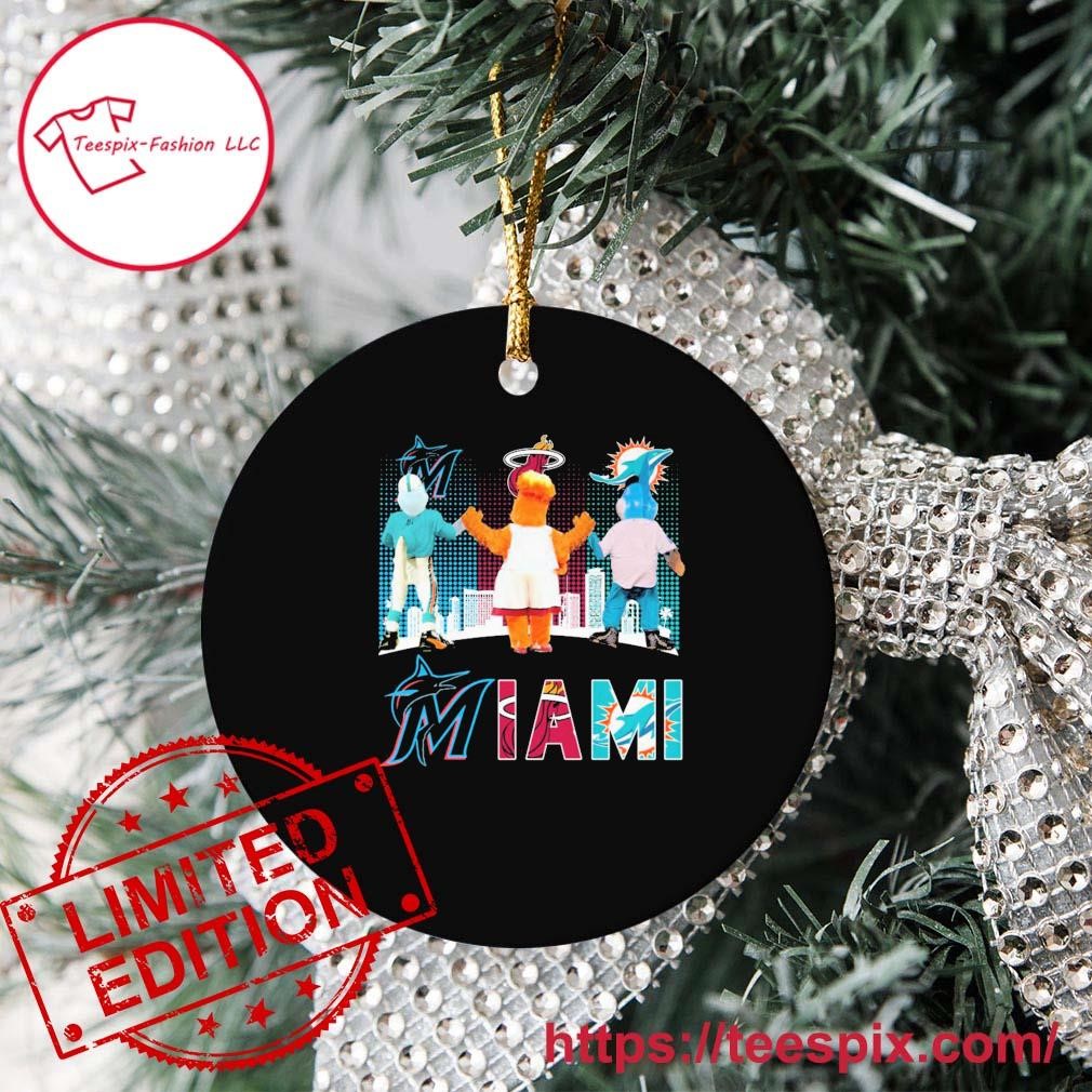 Miami sports team Miami Marlins Miami Heat and Miami Dolphins mascots  shirt, hoodie, sweater, long sleeve and tank top