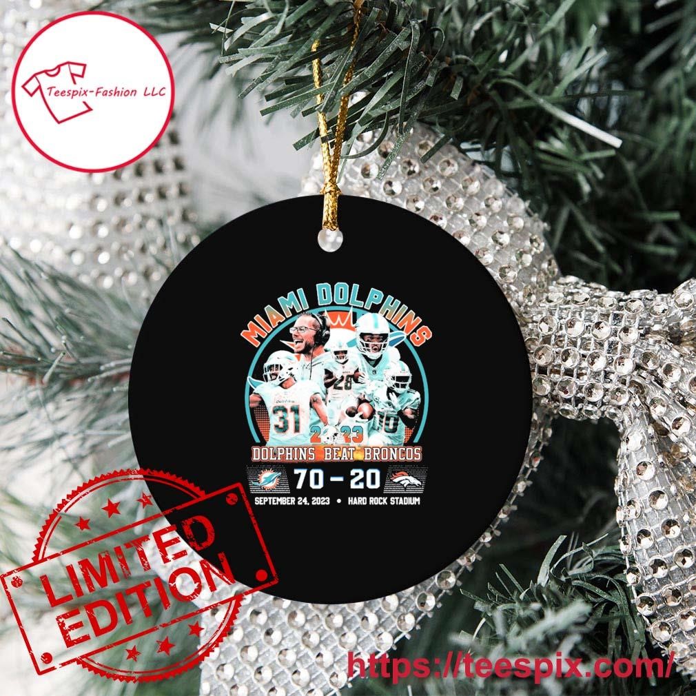 Miami Dolphins Merry Christmas Circle Ornament