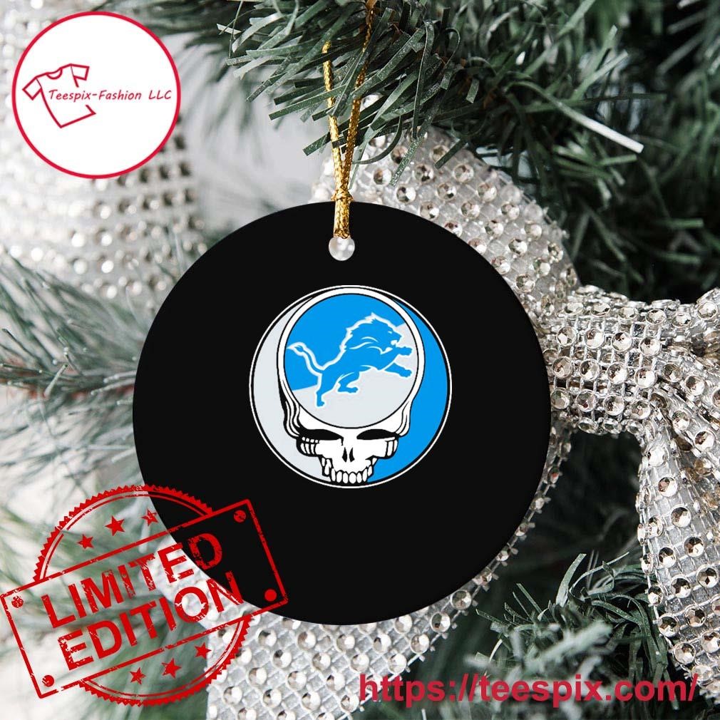 Detroit Lions NFL Let's Go Skull Christmas Ornament Custom Name