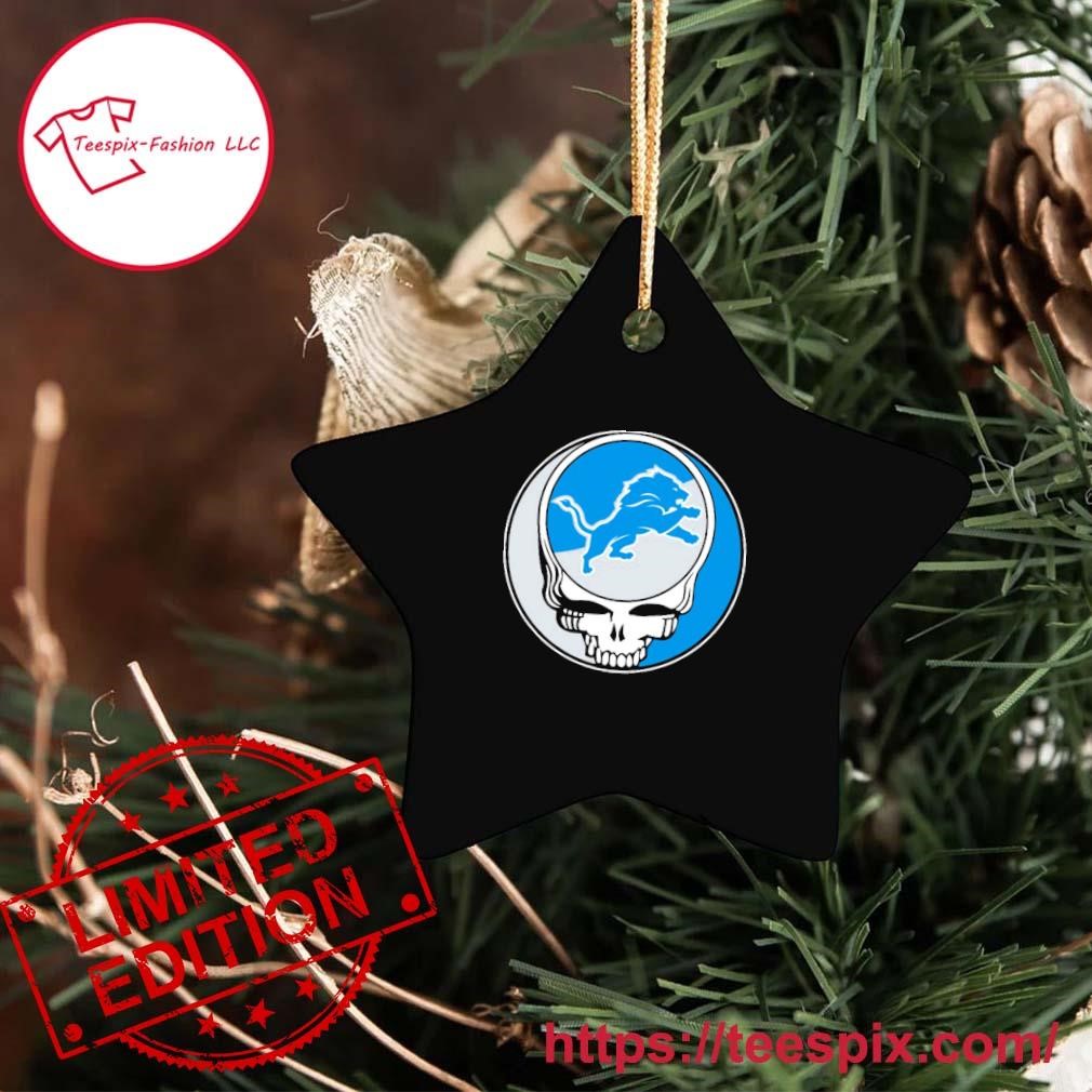 Detroit Lions NFL Let's Go Skull Christmas Ornament Custom Name