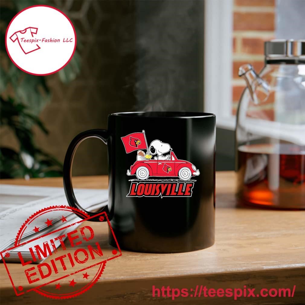 Peanuts Snoopy And Woodstock Louisville Cardinals On Car Shirt