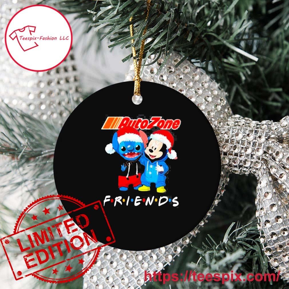 Stitch And Mickey Mouse Auto Zone Friends Merry Christmas Ornament Custom Name