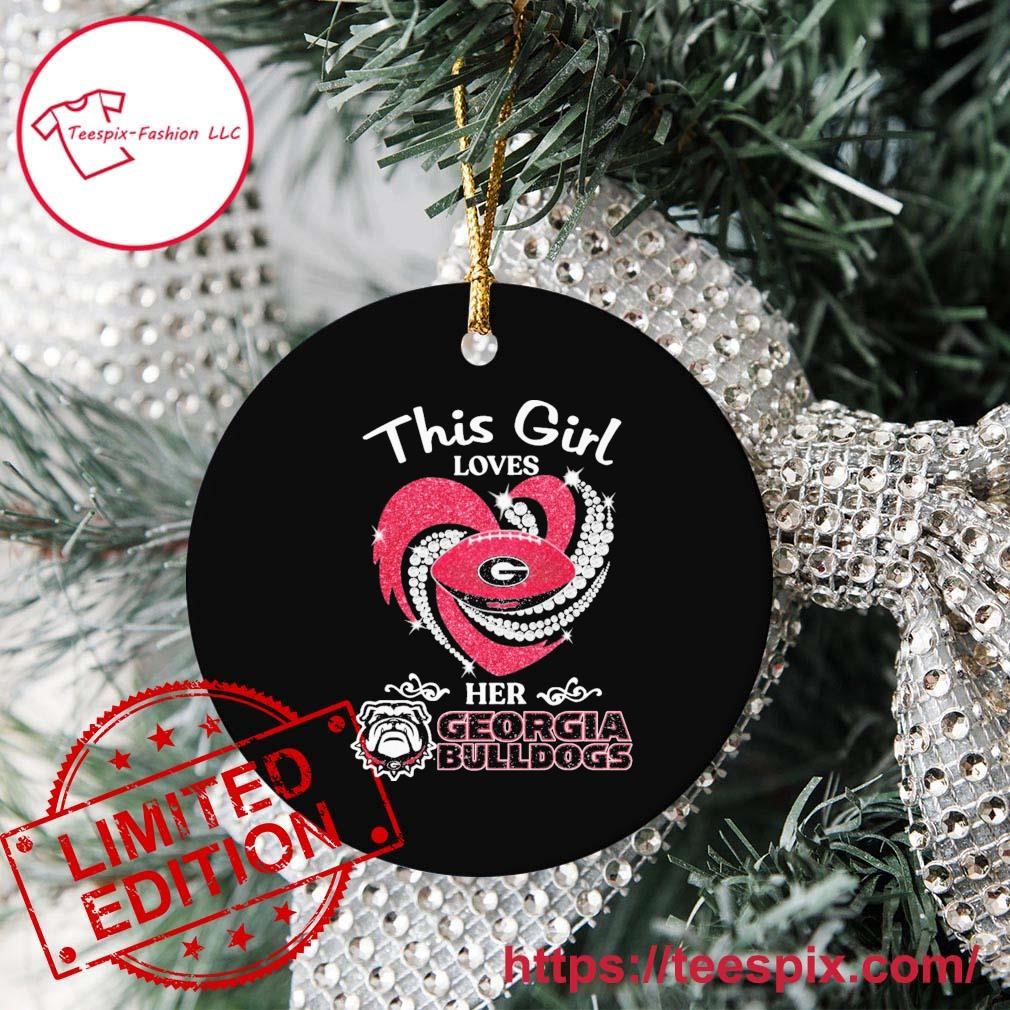 This Girl Loves Her Georgia Bulldogs Game Day Football Ornament Custom Name  - Teespix - Store Fashion LLC