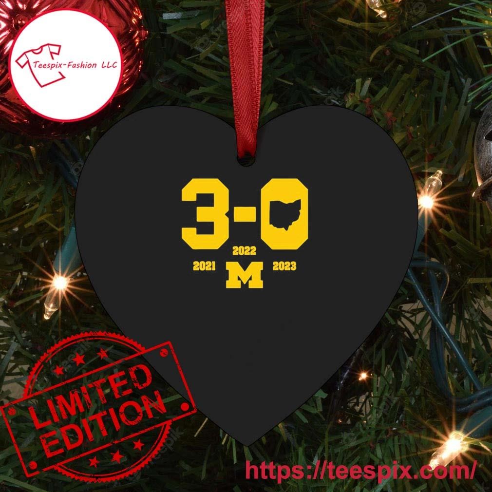 Michigan Football 3-0 In The Game Ornament Custom Name Heart.jpg