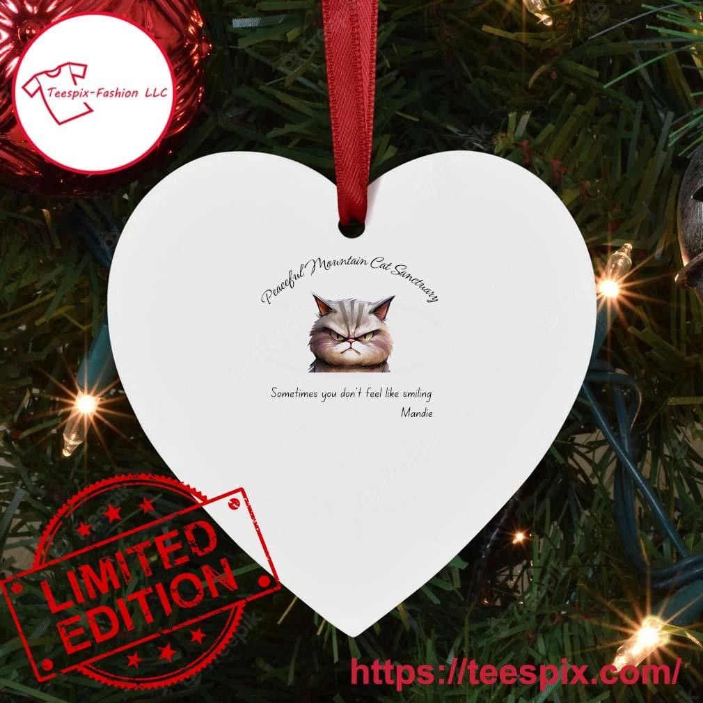 Peaceful Mountain Cat Sanctuary Ornament Custom Name Heart.jpg