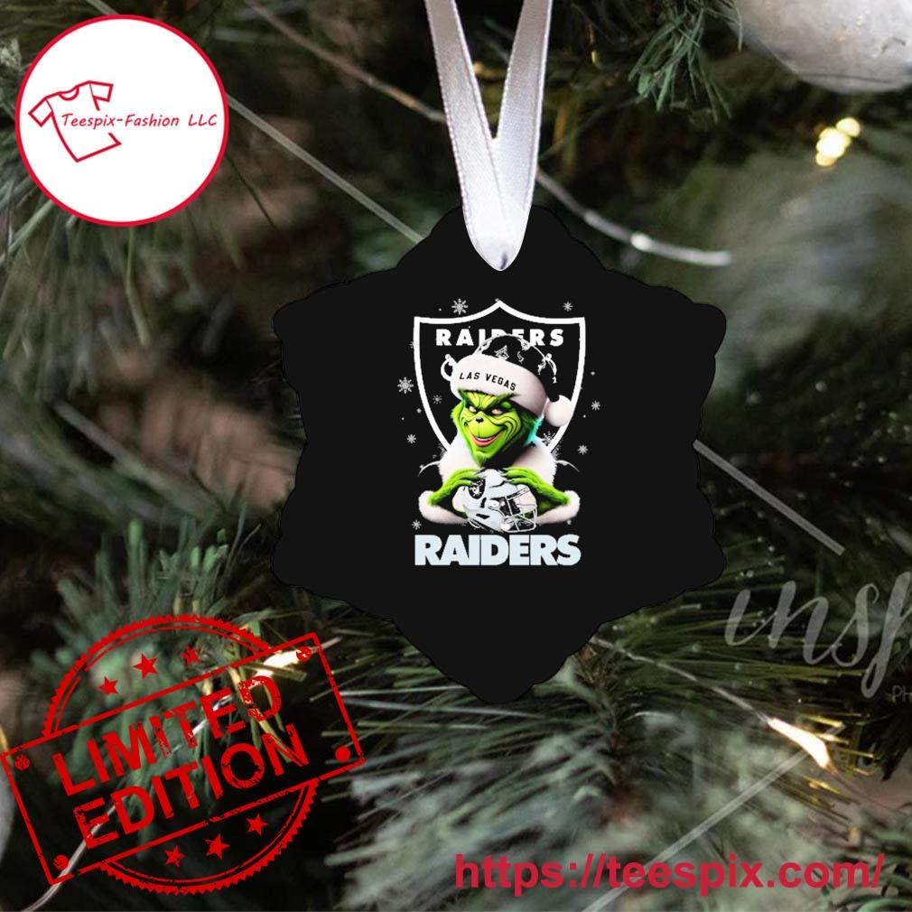 Santa Grinch Love Las Vegas Raiders Christmas Ornament Custom Name -  Teespix - Store Fashion LLC