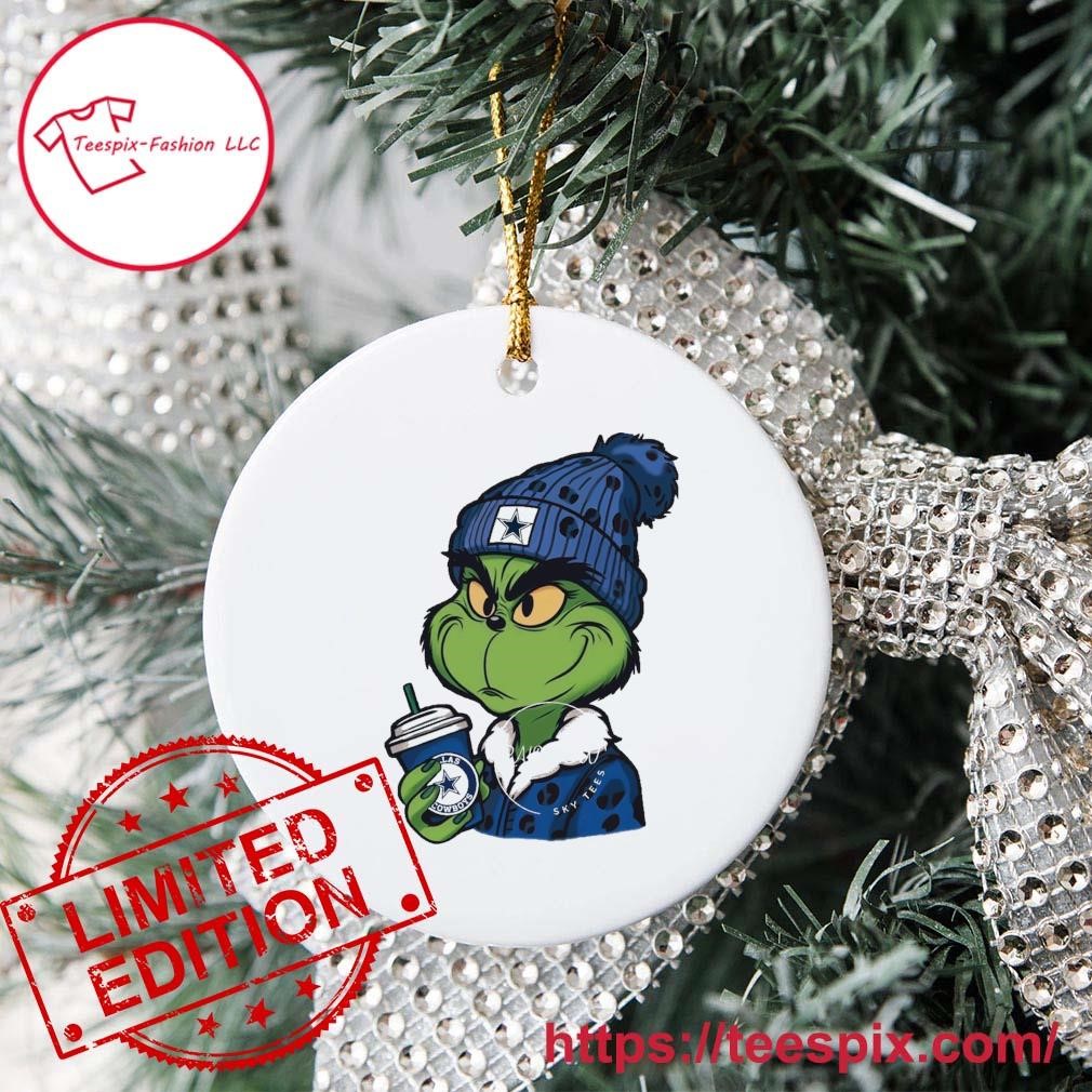 Boujee Grinch Christmas Dallas Cowboys Coffee Ornament Custom Name