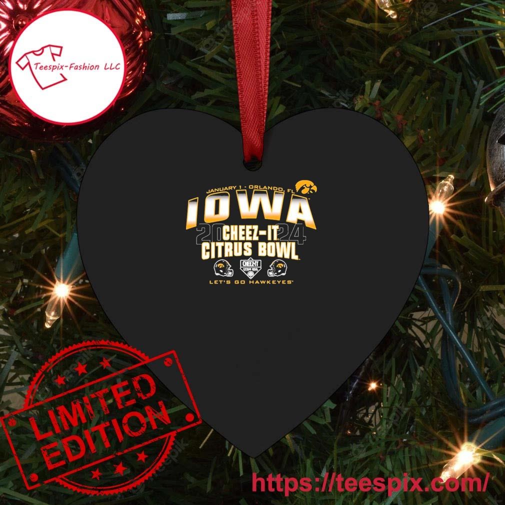 Iowa Hawkeyes 2024 CheezIt Citrus Bowl Let's Go Hawkeyes Ornament