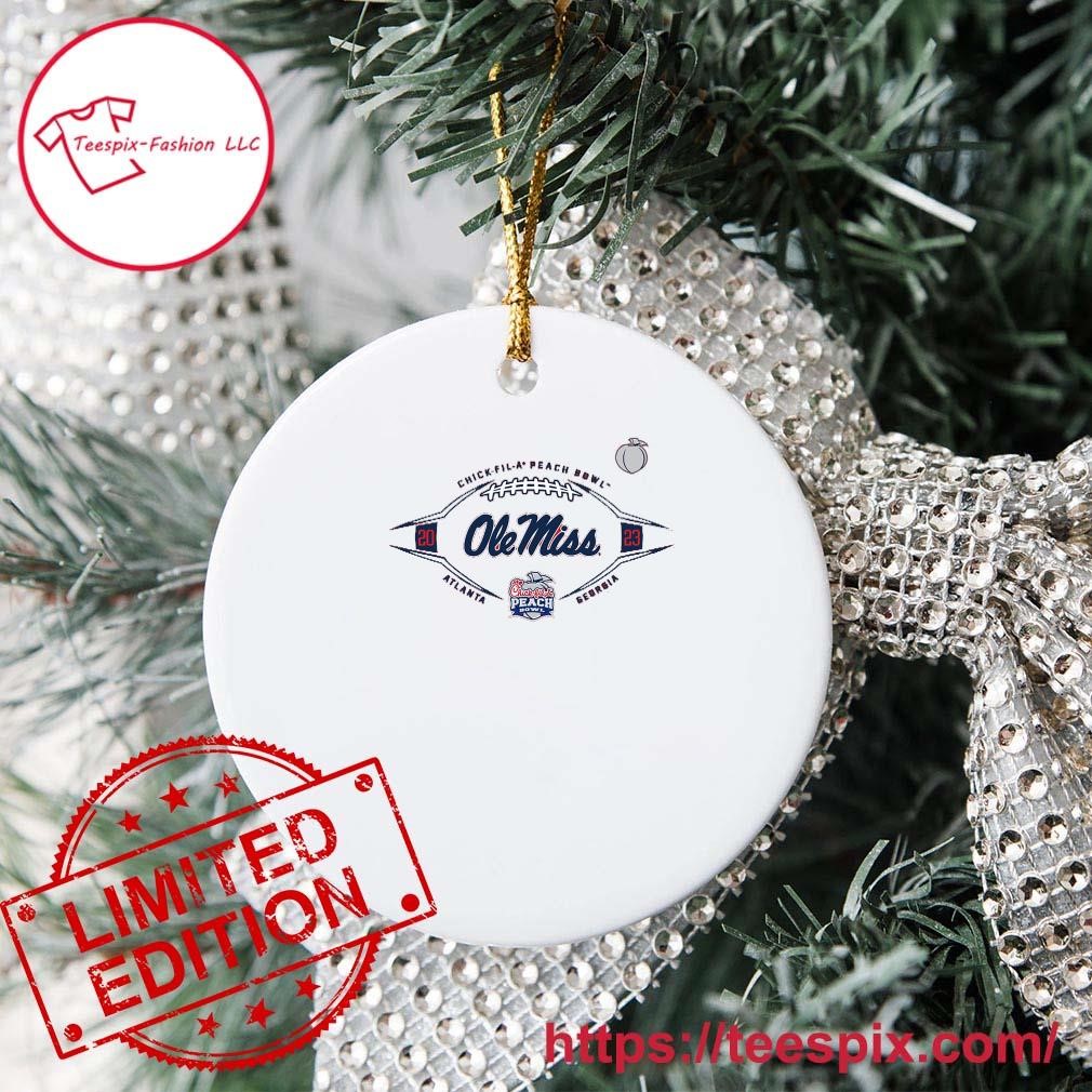 Official 2023 Chick-fil-a Peach Bowl Ole Miss Football Ornament