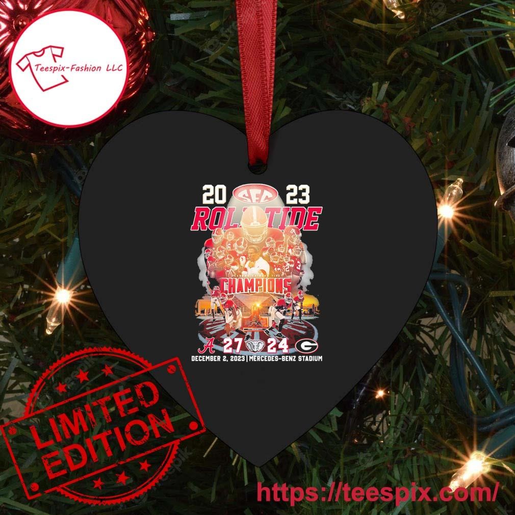 Official 2023 SEC Football Roll Tide Champions Alabama Crimson Tide 27-24 Georgia Bulldogs Ornament Custom Name Heart.jpg