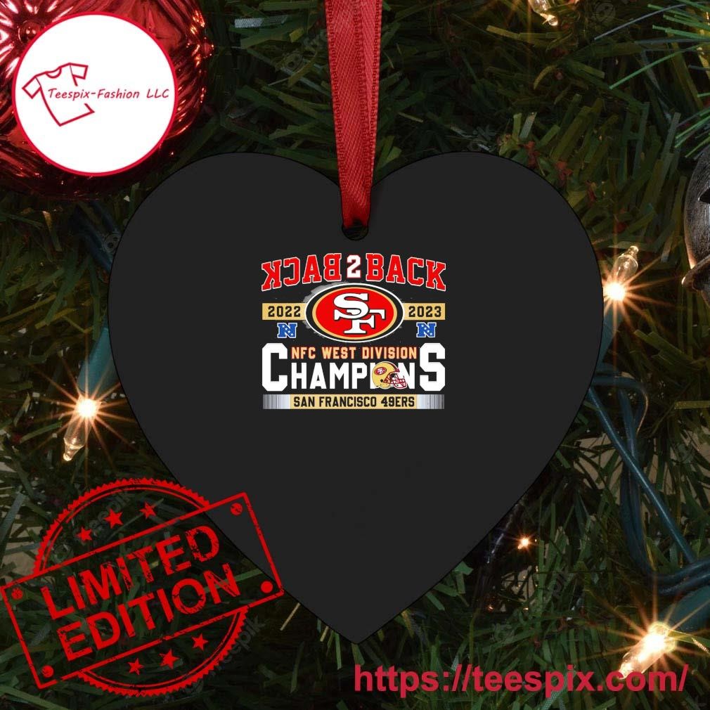 SF 49ers Back To Back 2023 NFC West Division Champions Ornament Custom Name  - Teespix - Store Fashion LLC