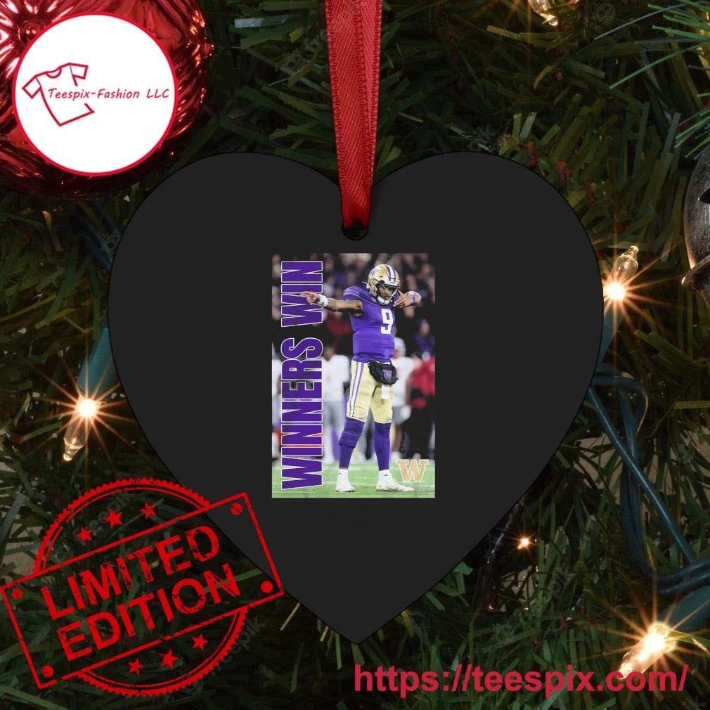 Washington Huskies Michael Penix Jr Winners Win Photo 2023 Ornament Custom Name Heart.jpg