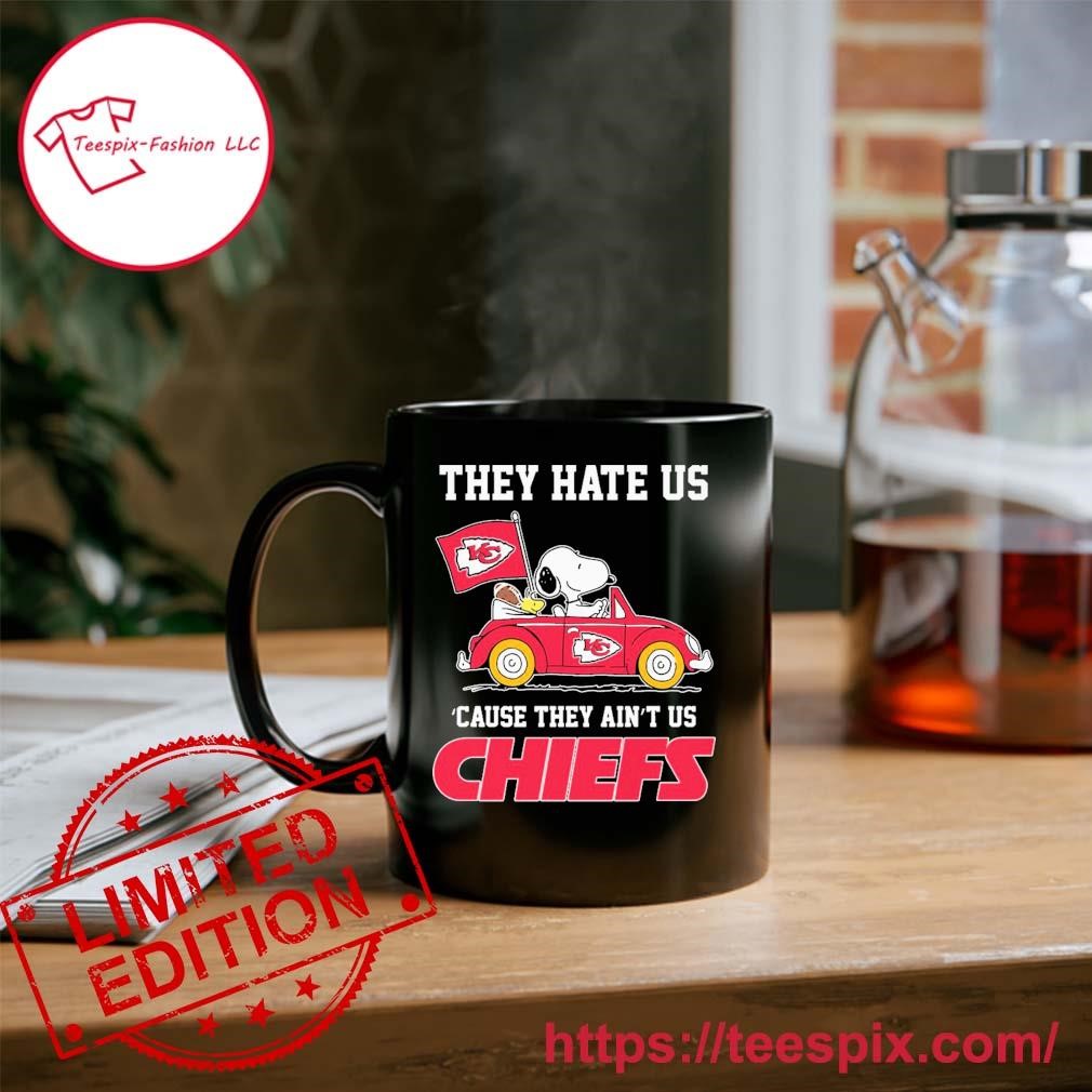 Peanuts Snoopy And Woodstock Driving Car Kansas City Chiefs The Y Hate Is 'cause They Ain't Us Mug Custom Name