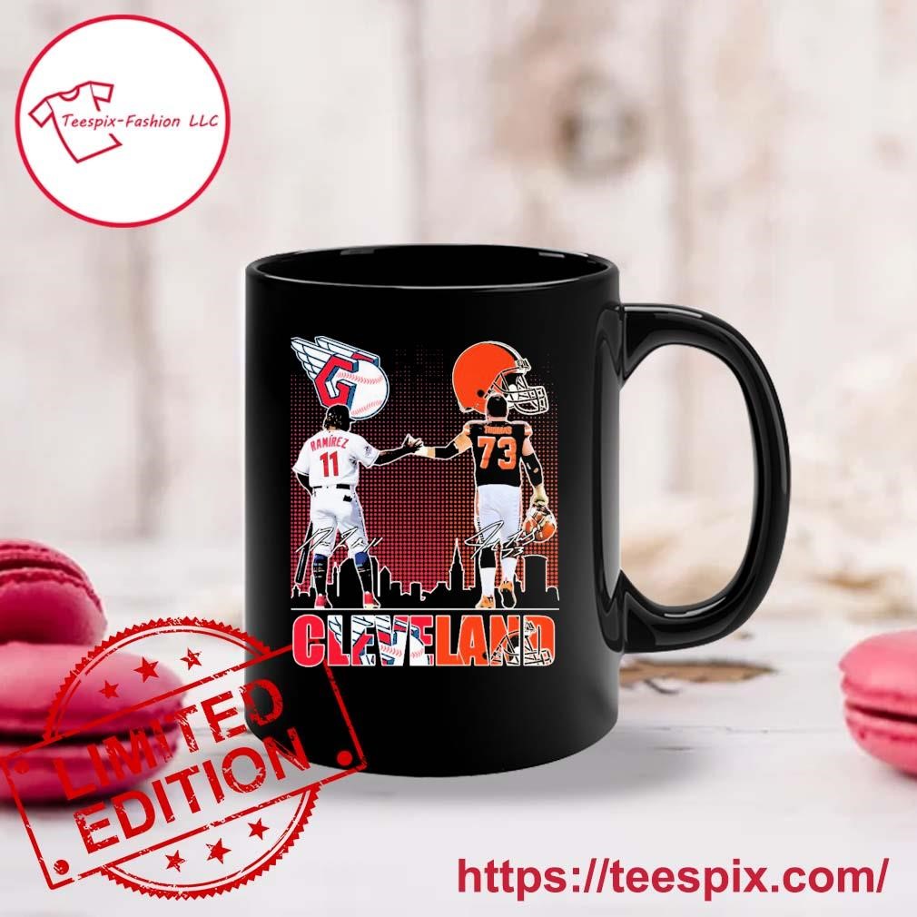 Cleveland Sports Teams Jose Ramirez And Joe Thomas Signatures Mug Custom Name Mug black.jpg