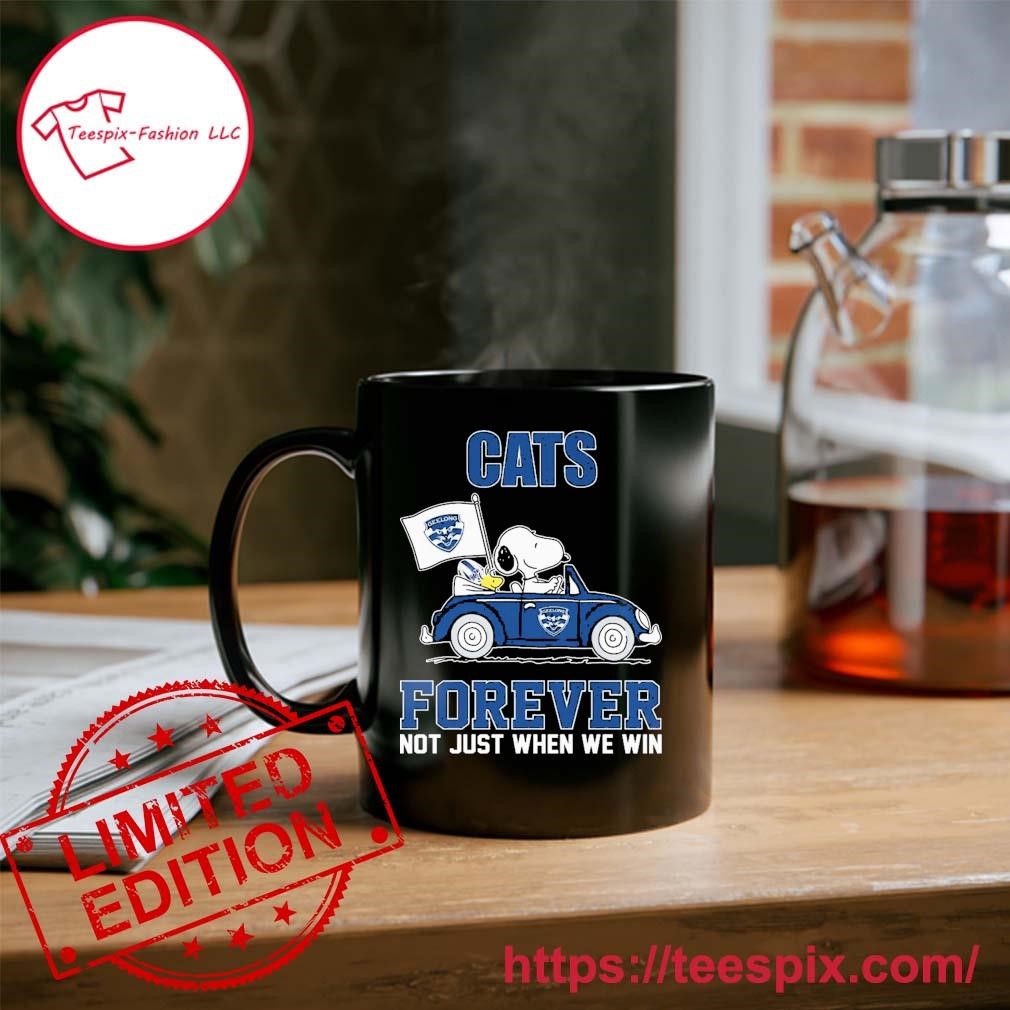 Peanuts Snoopy And Woodstock On Car Geelong Cats Forever Not Just When We Win Mug Custom Name