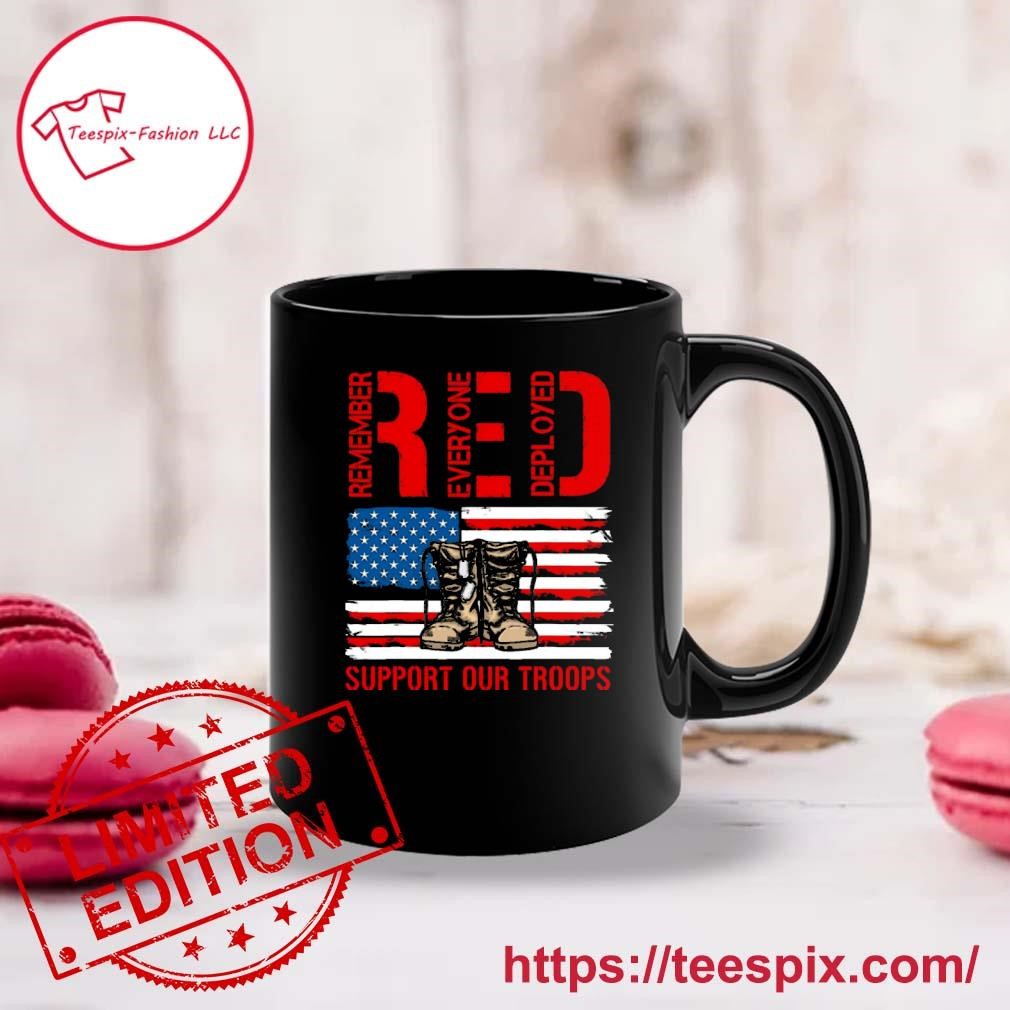 Support Our Troops Soldier Veteran Red Friday Military Mug Custom Name Mug black.jpg