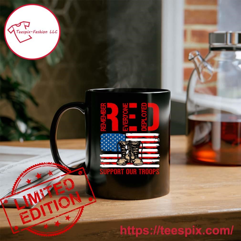Support Our Troops Soldier Veteran Red Friday Military Mug Custom Name