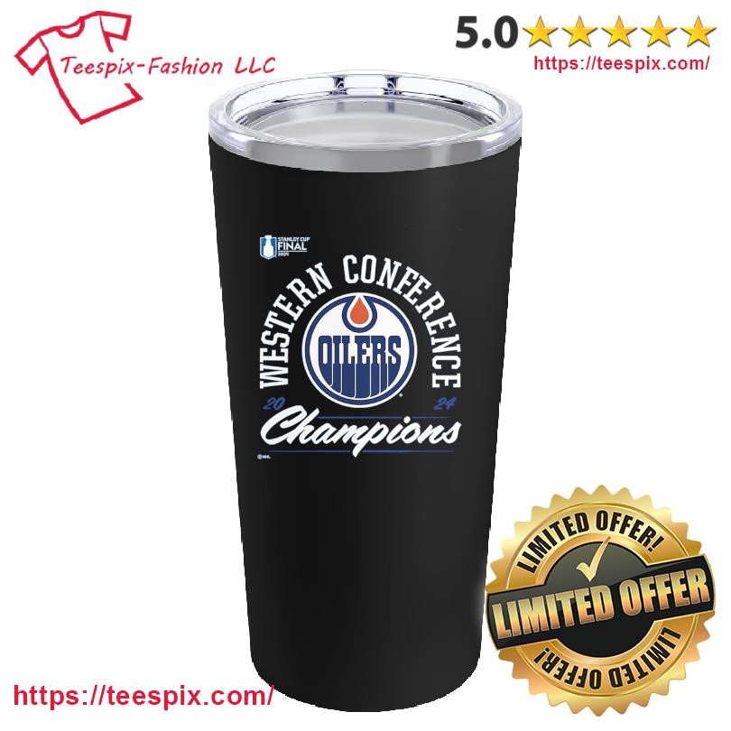 Edmonton Oilers 2024 Western Conference Champions Drive Mug, Tumbler Personalized Black Custom Name Mug and Tumbler.png