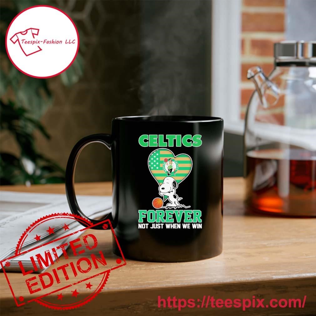 Snoopy Hug Boston Celtics Forever Not Just When We Win Mug, Tumbler Personalized