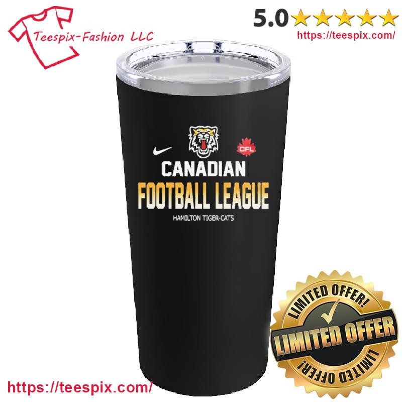 Nike CFL Canadian Football League Hamilton Tiger-Cats T-Mug, Tumbler Personalized Black Custom Name Mug and Tumbler.png