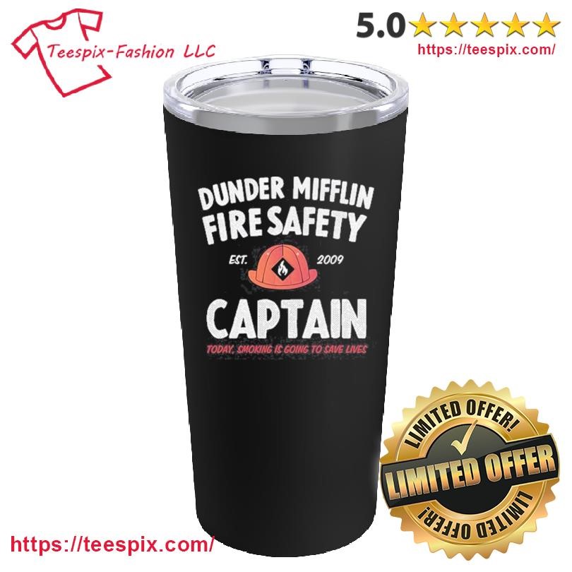 Dunder Mifflin Fire Safety Captain Est.2009 Mug, Tumbler Personalized, Ornament Black Custom Name Mug and Tumbler.png