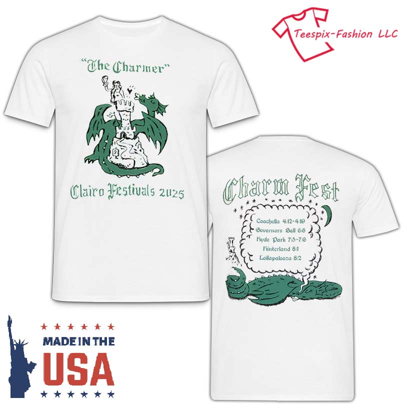 The Charmer Clairo Festivals 2025 Coachella Dragon Shirt, ladies