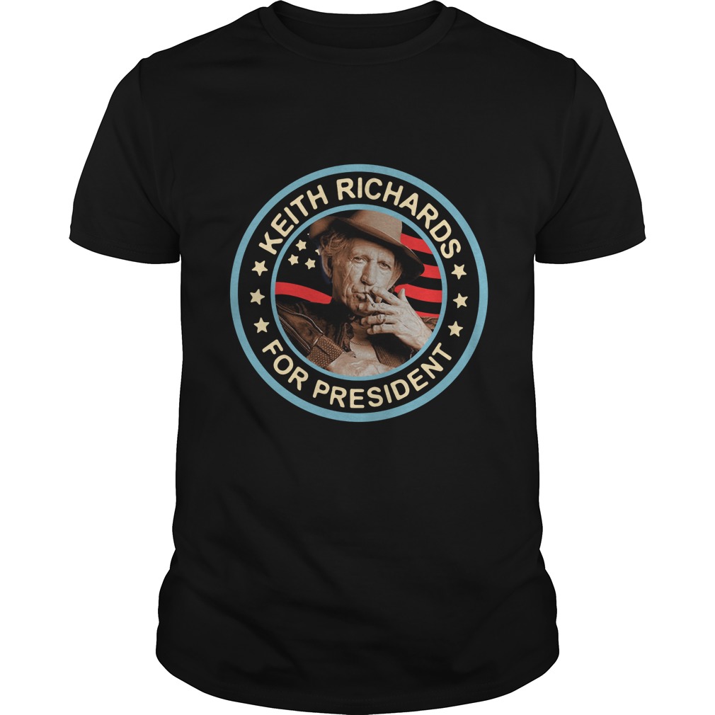 keith richards for president t shirt